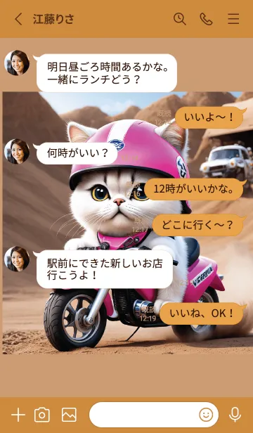 [LINE着せ替え] Cat drives motorcycle (JP)の画像3