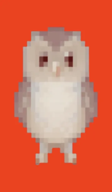 [LINE着せ替え] フクロウのドット絵のきせかえ Red 03の画像1