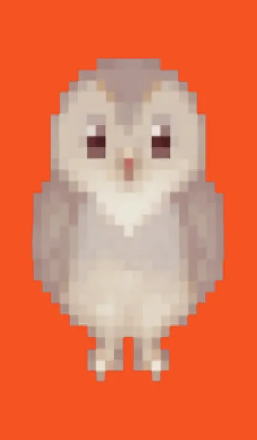 [LINE着せ替え] フクロウのドット絵のきせかえ Red 05の画像1