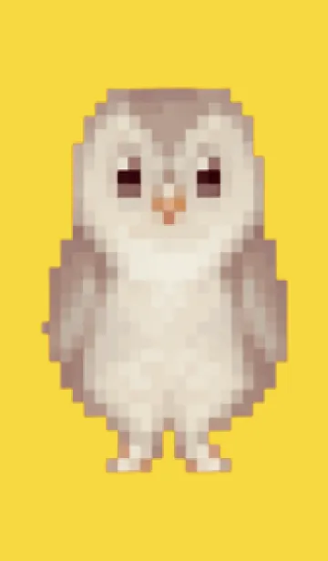 [LINE着せ替え] フクロウのドット絵のきせかえ Yellow 01の画像1