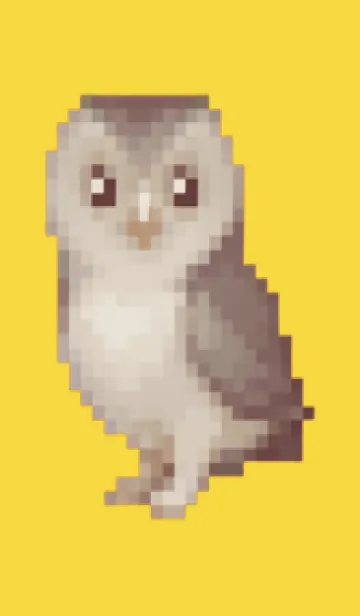 [LINE着せ替え] フクロウのドット絵のきせかえ Yellow 02の画像1