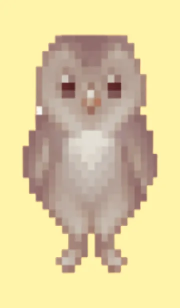 [LINE着せ替え] フクロウのドット絵のきせかえ Yellow 05の画像1