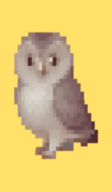 [LINE着せ替え] フクロウのドット絵のきせかえ Yellow 04の画像1