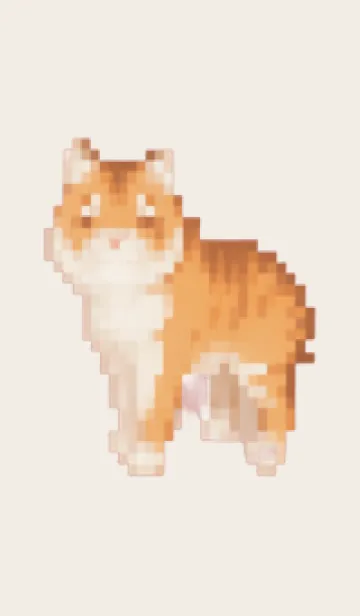 [LINE着せ替え] トラのドット絵のきせかえ Brown 02の画像1