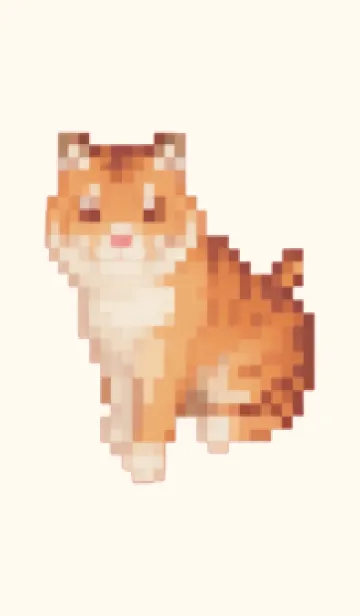 [LINE着せ替え] トラのドット絵のきせかえ Brown 04の画像1