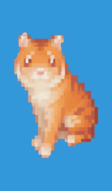 [LINE着せ替え] トラのドット絵のきせかえ Blue 02の画像1