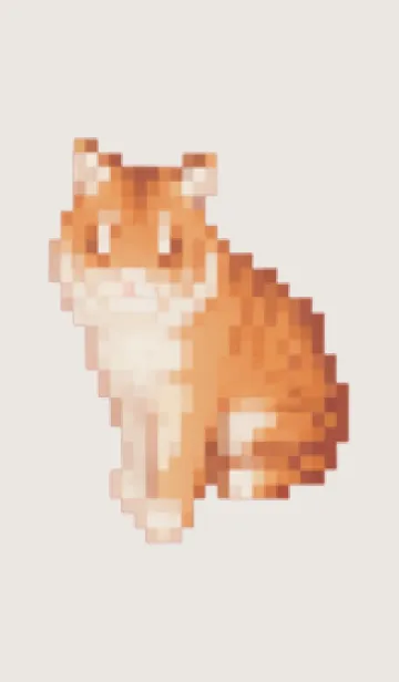 [LINE着せ替え] トラのドット絵のきせかえ Beige 01の画像1