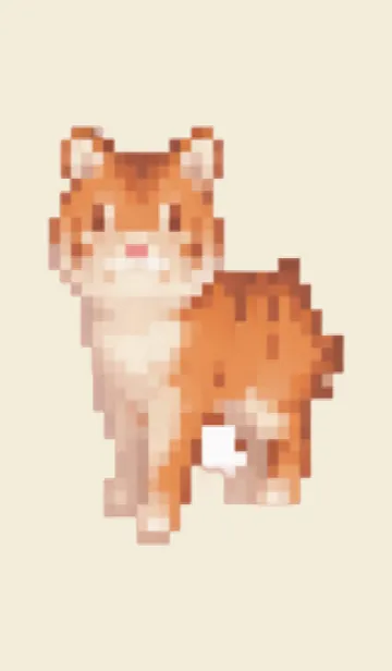 [LINE着せ替え] トラのドット絵のきせかえ Beige 03の画像1