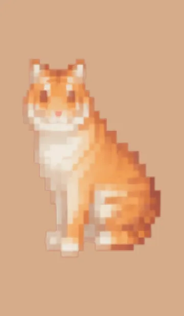 [LINE着せ替え] トラのドット絵のきせかえ Beige 02の画像1