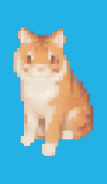 [LINE着せ替え] トラのドット絵のきせかえ Blue 04の画像1