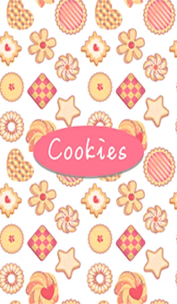 [LINE着せ替え] Cookies Pattern (pink)の画像1