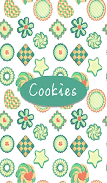 [LINE着せ替え] Cookies Pattern (Matcha color)の画像1