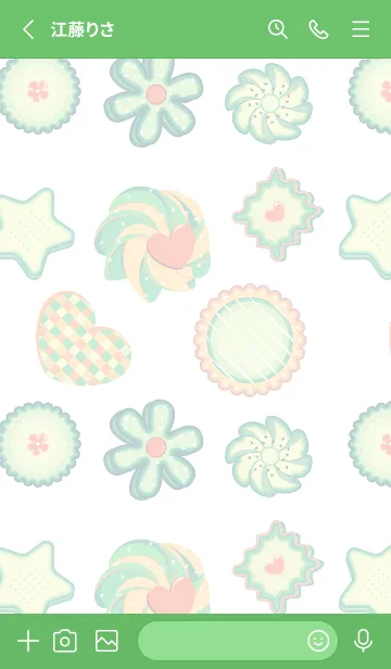 [LINE着せ替え] Cookies Pattern (Matcha color)の画像2