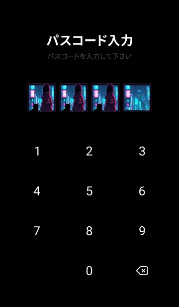 [LINE着せ替え] 窓辺の少女と猫 ネオン街1.1.1の画像4