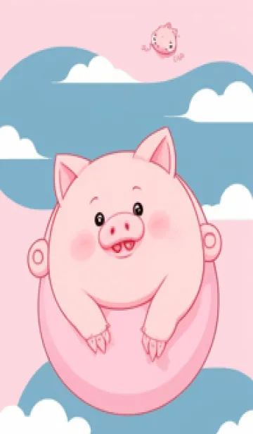 [LINE着せ替え] 可愛なピンクの小豚 VbxlXの画像1