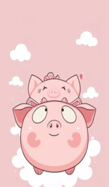 [LINE着せ替え] 可愛なピンクの小豚 pJFgtの画像1