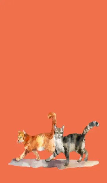 [LINE着せ替え] red & yellow 二匹の猫の画像1
