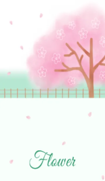 [LINE着せ替え] Flower 007 【桜×ミント】の画像1