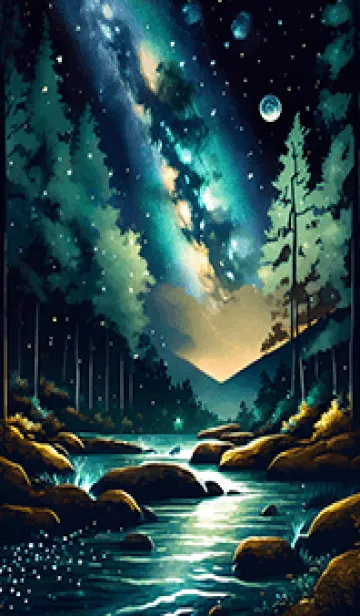 [LINE着せ替え] 綺麗な星空の夜景着せかえ#608の画像1