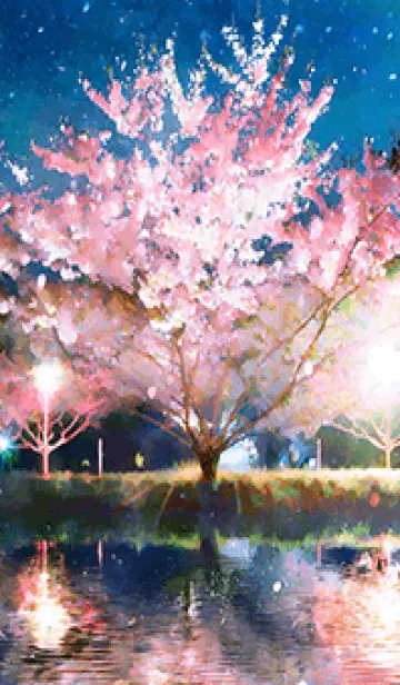 [LINE着せ替え] 美しい夜桜の着せかえ#464の画像1