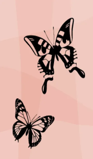 [LINE着せ替え] pink & light blue 蝶のシルエットの画像1
