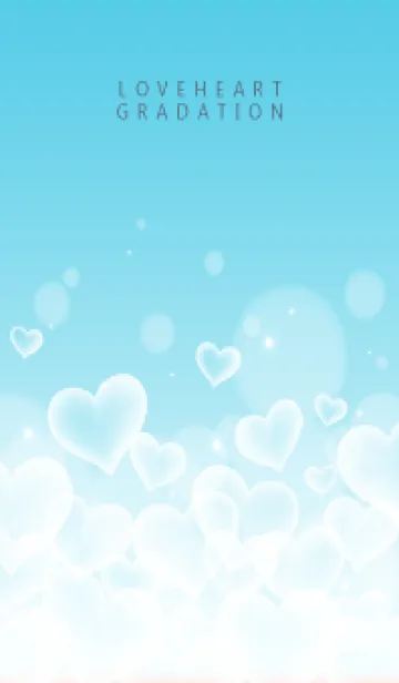 [LINE着せ替え] LOVE HEART GRADATION Blue&White 26の画像1