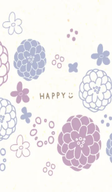 [LINE着せ替え] 2色の鞠のような花24の画像1