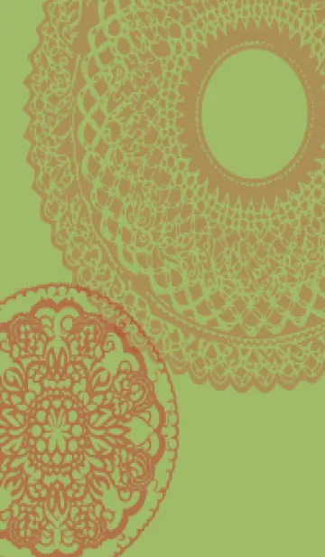 moss green レース模様の着せ替えメイン画像