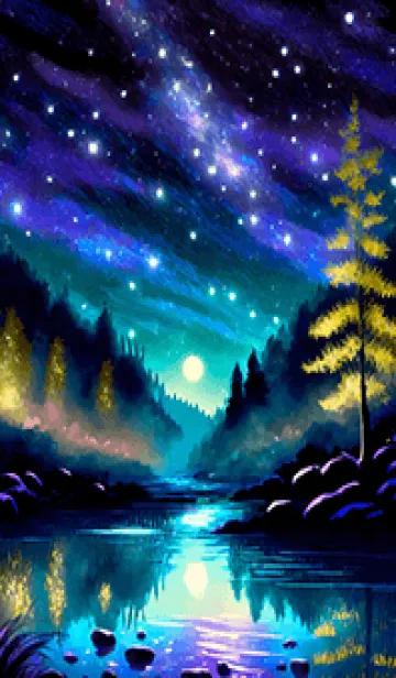 [LINE着せ替え] 綺麗な星空の夜景着せかえ#602の画像1