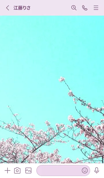[LINE着せ替え] 幸せ桜と青空の着せかえ/ライトパープルの画像2
