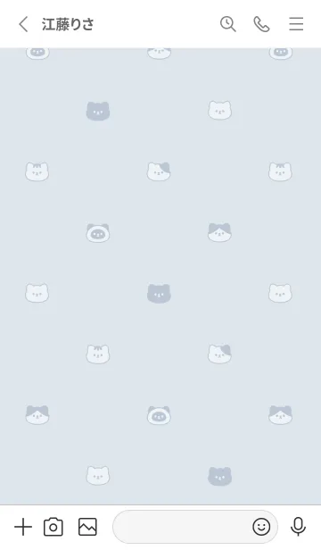 [LINE着せ替え] ねこのかお。 淡いブルーグレーの画像2