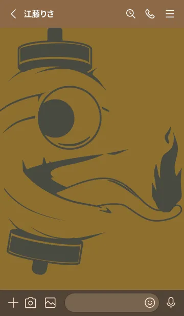 [LINE着せ替え] kabemon-提灯おばけ ゴールデンオーカーの画像2