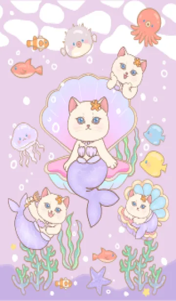 [LINE着せ替え] Cat mermaid summer 2の画像1