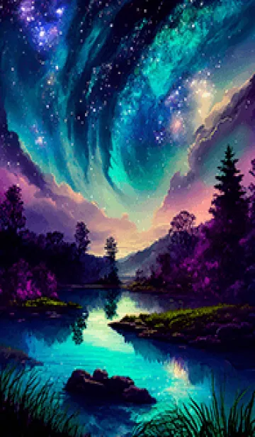 [LINE着せ替え] 綺麗な星空の夜景着せかえ#613の画像1