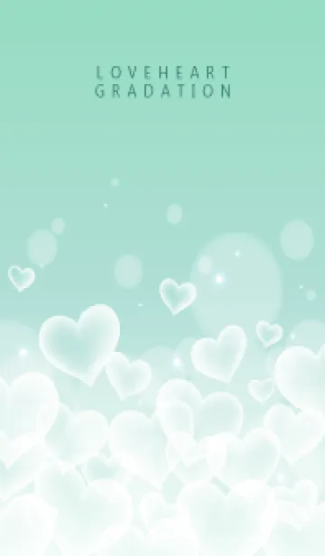 [LINE着せ替え] LOVE HEART GRADATION Emerald&White 26の画像1