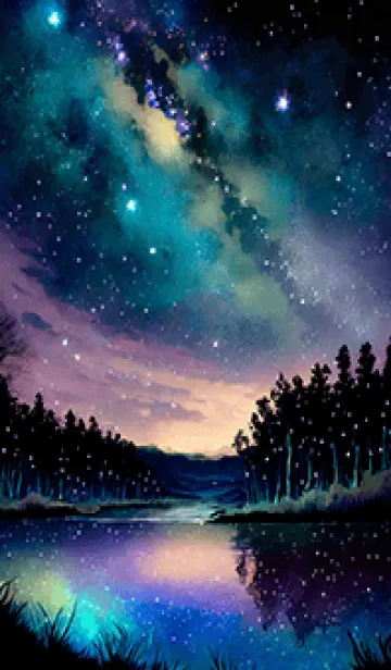 [LINE着せ替え] 綺麗な星空の夜景着せかえ#614の画像1