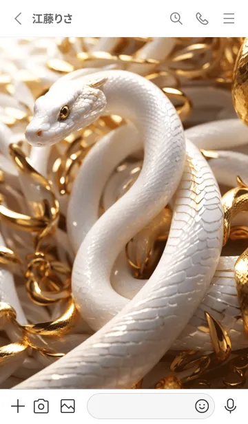 [LINE着せ替え] 最高最強金運風水 白蛇と黄金 幸運の58の画像2