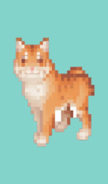 [LINE着せ替え] トラのドット絵のきせかえ Green 07の画像1