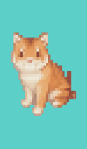 [LINE着せ替え] トラのドット絵のきせかえ Green 10の画像1