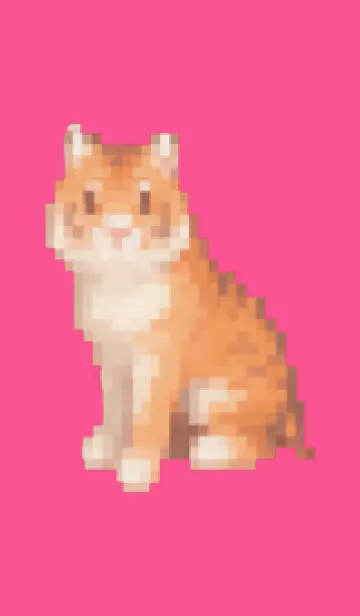 [LINE着せ替え] トラのドット絵のきせかえ Pink 01の画像1