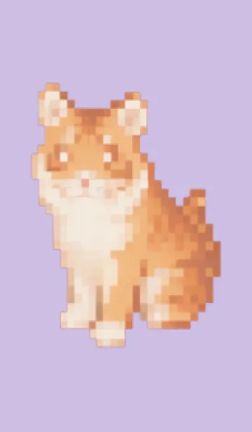 [LINE着せ替え] トラのドット絵のきせかえ Purple 04の画像1