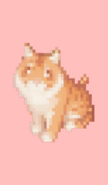 [LINE着せ替え] トラのドット絵のきせかえ Pink 02の画像1