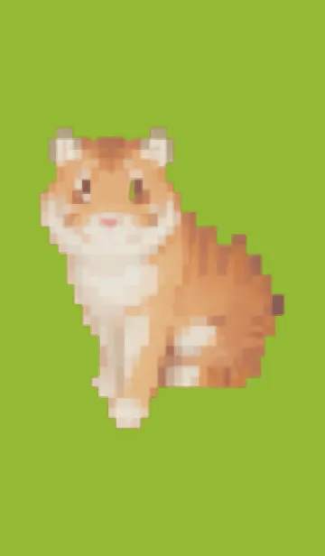 [LINE着せ替え] トラのドット絵のきせかえ Green 03の画像1