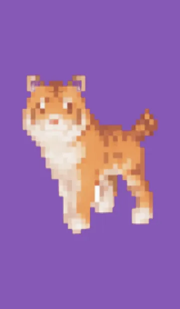 [LINE着せ替え] トラのドット絵のきせかえ Purple 01の画像1