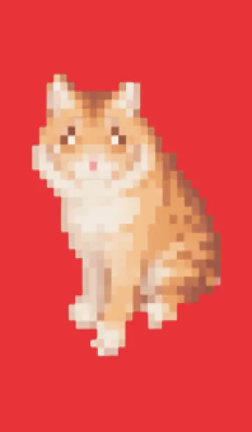 [LINE着せ替え] トラのドット絵のきせかえ Red 04の画像1