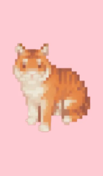 [LINE着せ替え] トラのドット絵のきせかえ Pink 03の画像1