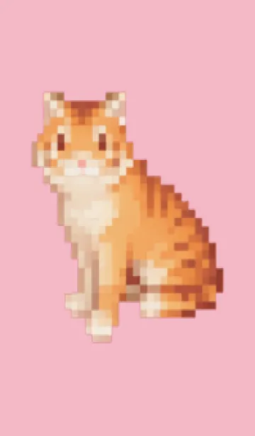 [LINE着せ替え] トラのドット絵のきせかえ Pink 05の画像1