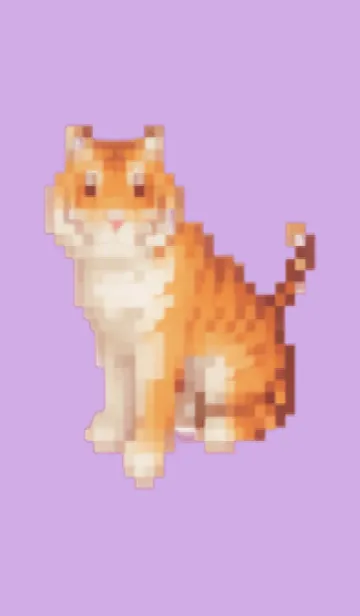 [LINE着せ替え] トラのドット絵のきせかえ Purple 02の画像1