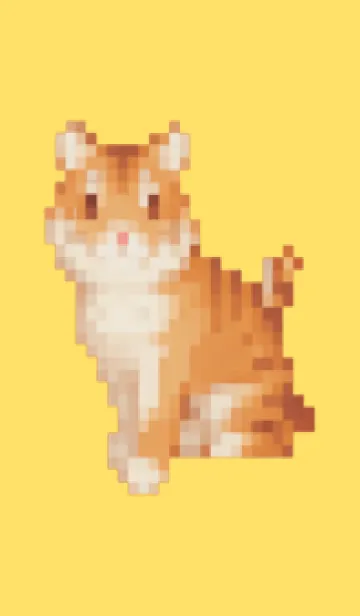 [LINE着せ替え] トラのドット絵のきせかえ Yellow 04の画像1