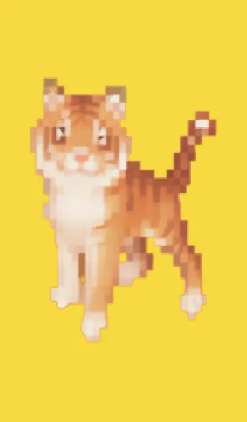 [LINE着せ替え] トラのドット絵のきせかえ Yellow 01の画像1